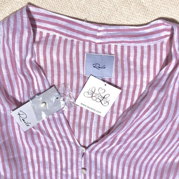 Thea Carmine Stripe Tie-Front Top - Picture 7 of 8